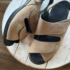 Wolky | Nimes Beige Leather Comfort Sandals